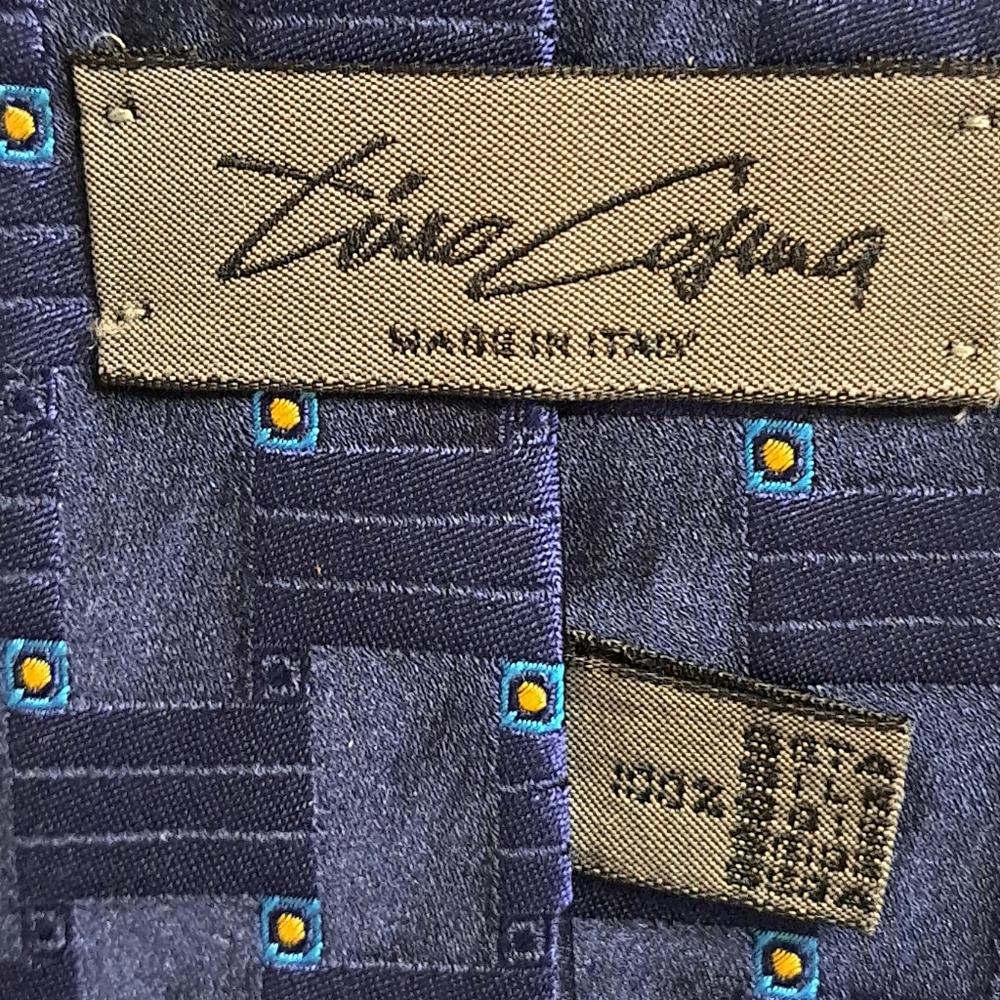 Blue Geometric Pattern Tie Accessories